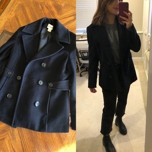 Black St. John’s Bay Wool & Cashmere Coat || Small
